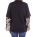 Versace Jeans Couture T-shirt nera da Donna con maniche stampa Baroque