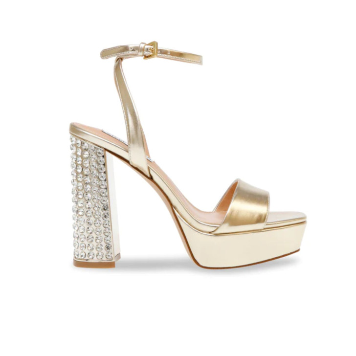 Steve Madden Sandalo con tacco oro metallizzato