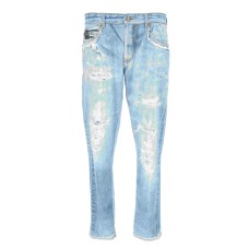 Versace Jeans Couture Denim blu da Uomo con stampa in 3D e logo lettering a contrasto 