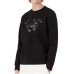 Emporio Armani Felpa Nera in double jersey con stampa logo graffito