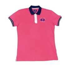 La Martina Polo da Uomo Rosa Logo ricamato a contrasto 