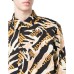 Just Cavalli Camicia nera REGULAR FIT in cotone con logo lettering All Over e stampa