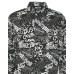 Just Cavalli Camicia nera REGULAR FIT in cotone con logo lettering All Over