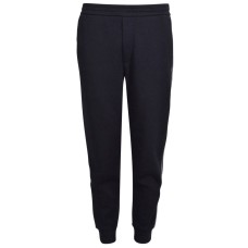 Emporio Armani Pantalone jogger blu navy in double jersey con bande laterali elastiche con logo Emporio Armani