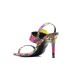 Versace Jeans Couture Sandali da Donna con tacco Multicolor con stampa Logo Couture all over