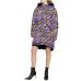 Versace Jeans Couture Giubbotto lungo Over Lilla con stampa Logo Brush Couture All Over