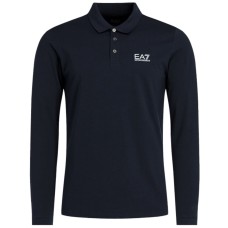 EA7 Emporio Armani polo a maniche lunghe blu da Uomo 