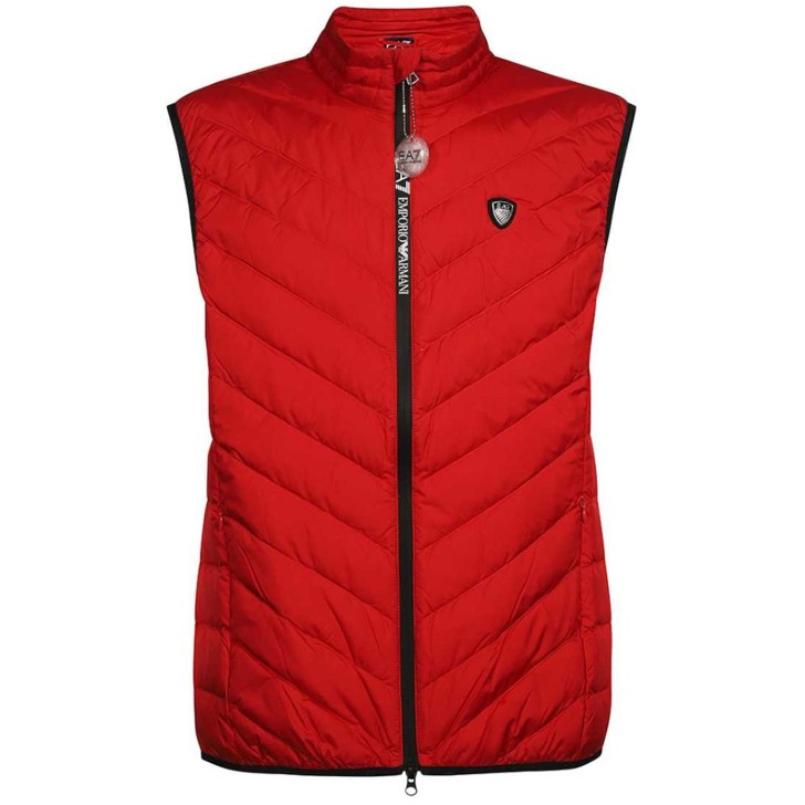 EA7 Emporio Armani Gilet Rosso da Uomo con logo 