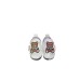 Moschino Sneakers bianca in pelle con inserti argento laminato e Patch Moschino Teddy Bear con strass