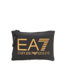 EA7 Emporio Armani Pochette da uomo nera con logo a contrasto