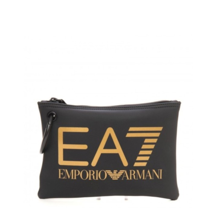 EA7 Emporio Armani Pochette da uomo nera con logo a contrasto