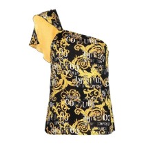 Versace Jeans Couture Top Nero da Donna con stampa Baroque all over