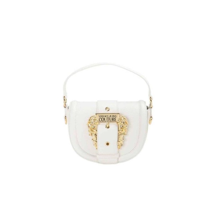 Versace Jeans Couture Borsa a Mano da Donna Bianca, con Maxi Fibbia logata 