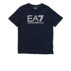 EA7 Emporio Armani t-shirt blu da Bambino con maxi logo 