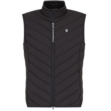 EA7 Emporio Armani Gilet Nero con logo a contrasto da Uomo 