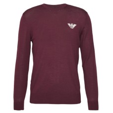 Emporio Armani Maglioncino bordeaux con logo aquila