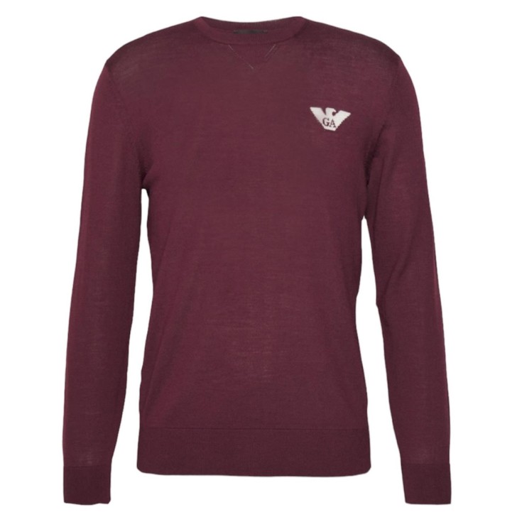 Emporio Armani Maglioncino bordeaux con logo aquila
