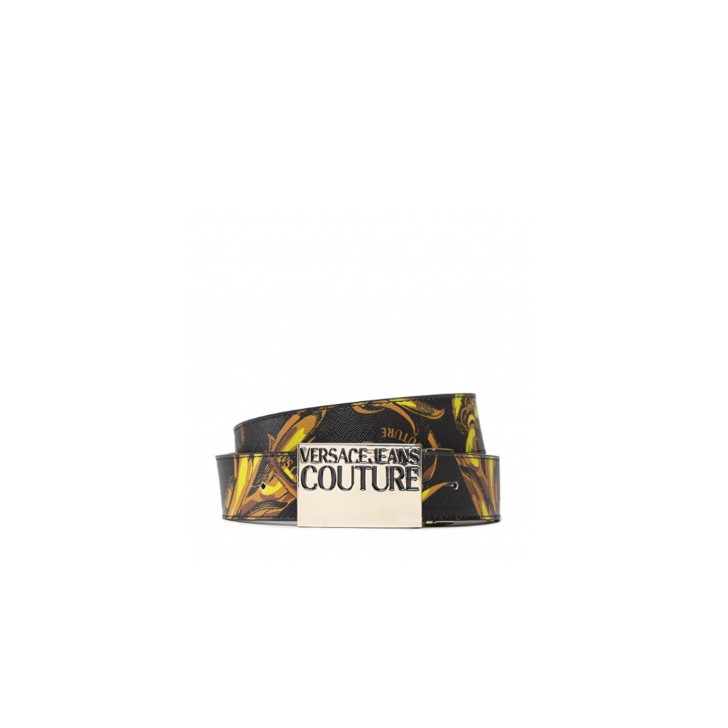 Versace Jeans Couture Cintura con stampa Barocco reversibile Nera da Uomo