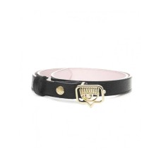 Chiara Ferragni Cintura nera con fibbia gold logo EYE LIKE