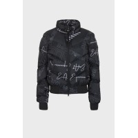 EA7 EMPORIO ARMANI BOMBER JACKET MONOGRAM BLACK