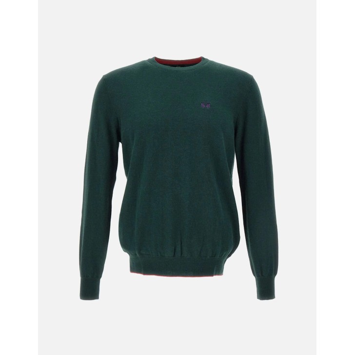 LA MARTINA MAN SWEATER COTTON WOOL BLEND Green Gables        