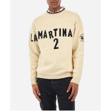 LA MARTINA MAN SWEATER CREW NECK MERINO W Off White           