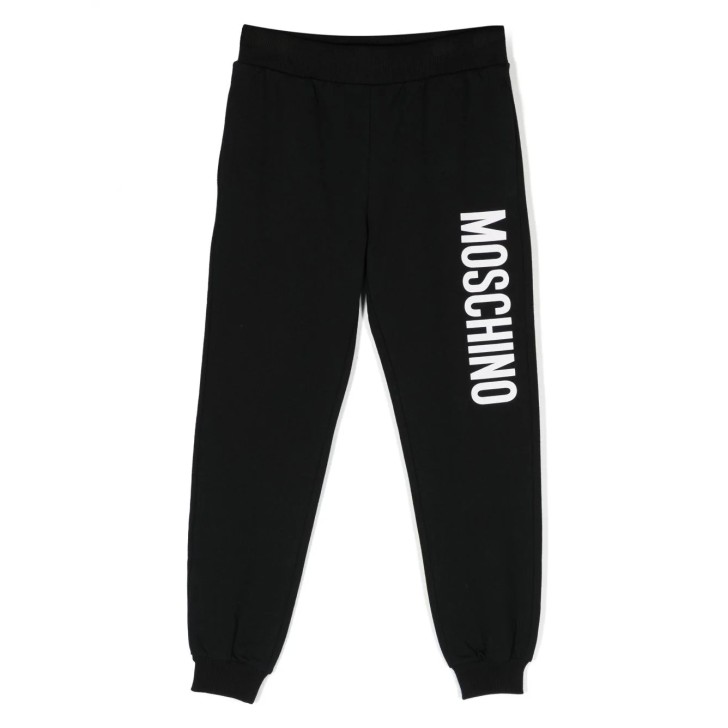 MOSCHINO PANTALONE JOGGER UNISEX CON LOGO LETTERING NERO