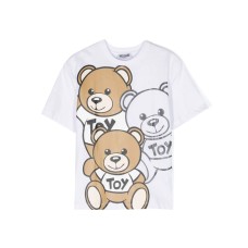 MOSCHINO MAXI T-SHIRT BIANCA UNISEX CON STAMPA TEDDY BEAR