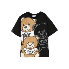 MOSCHINO MAXI T-SHIRT NERA UNISEX CON STAMPA TEDDY BEAR