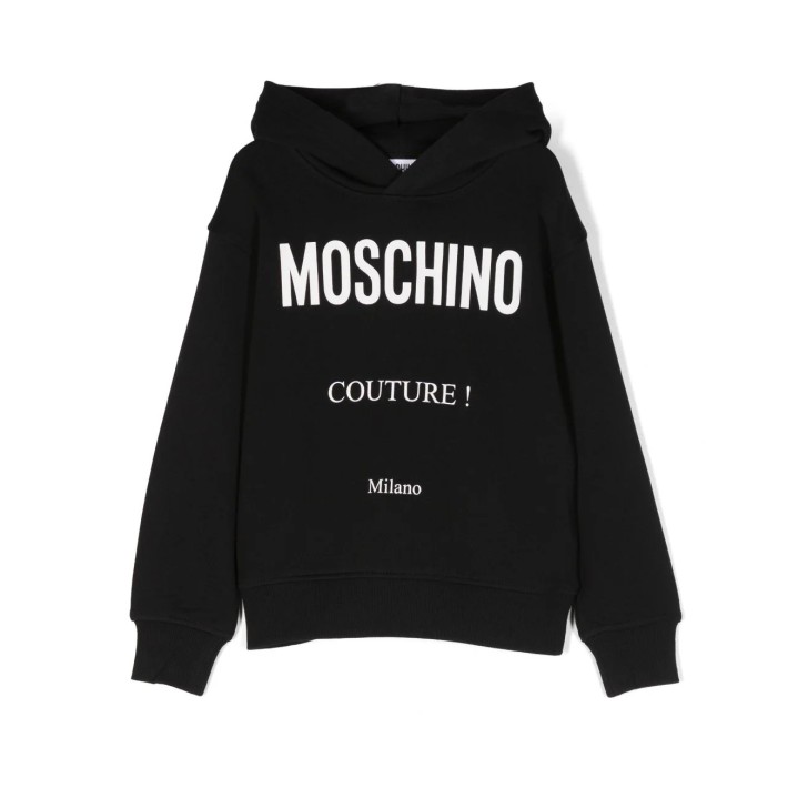 MOSCHINO FELPA UNISEX CON CAPPUCCIO E LOGO LETTERING NERA