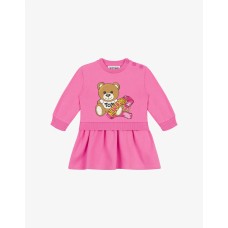 MOSCHINO ABITO A MANICA LUNGA IN COTONE CON TEDDY BEAR