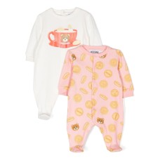 MOSCHINO SET TUTINE IN COTONE CON STAMPA GRAFICA MOSCHINO 