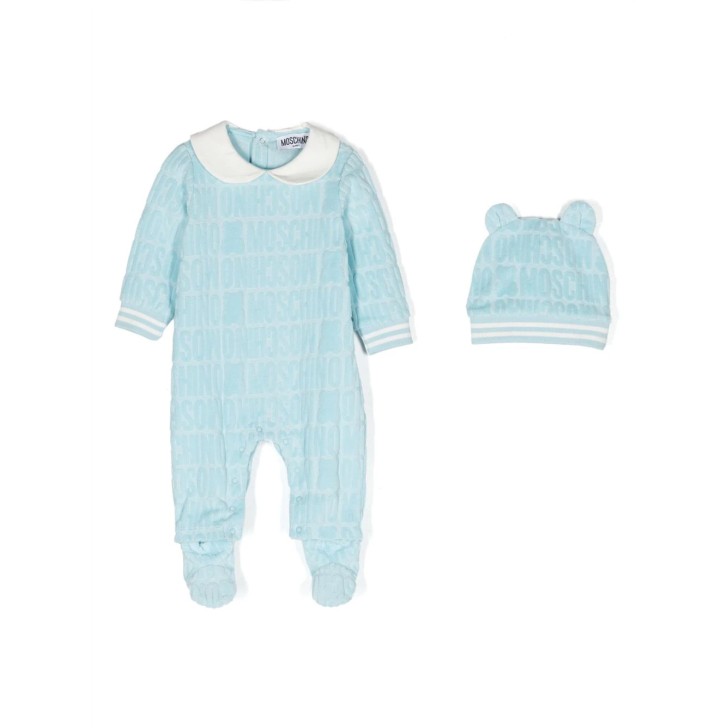 MOSCHINO TUTINA+BERRETTO BABY SKY BLUE