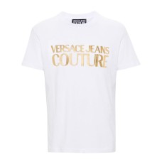 VERSACE JEANS COUTURE T-SHIRT  WHITE + GOLD
