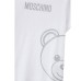 Moschino T-shirt bianca a manica corta con maxi stampa Teddy Bear e logo lettering