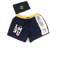 La Martina Pantaloncino da mare da Uomo Blu Logo lettering a contrasto