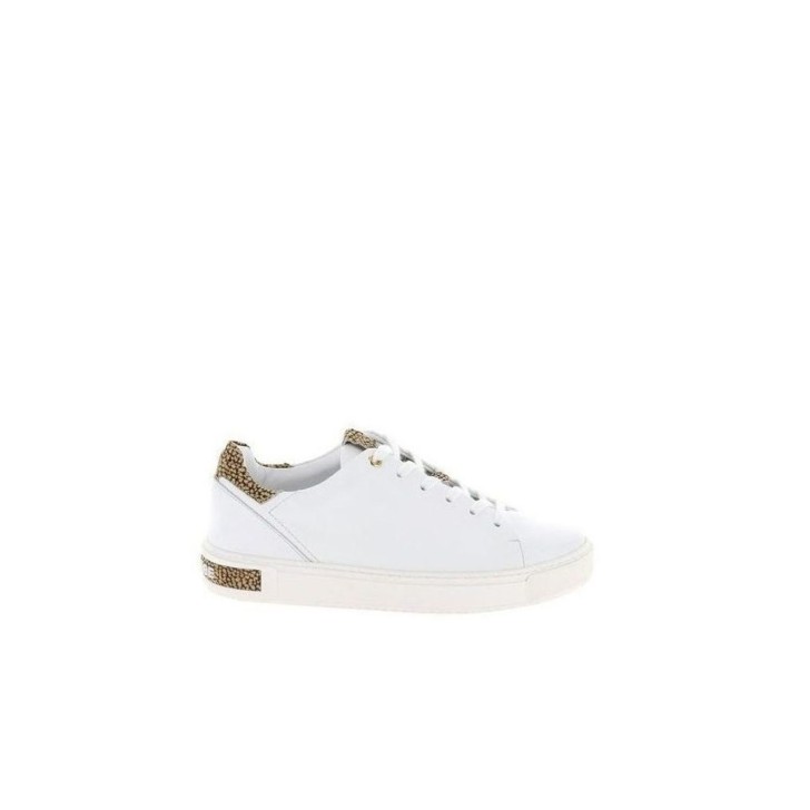 Borbonese  Sneakers in pelle con linguetta e parte posteriore in Op 