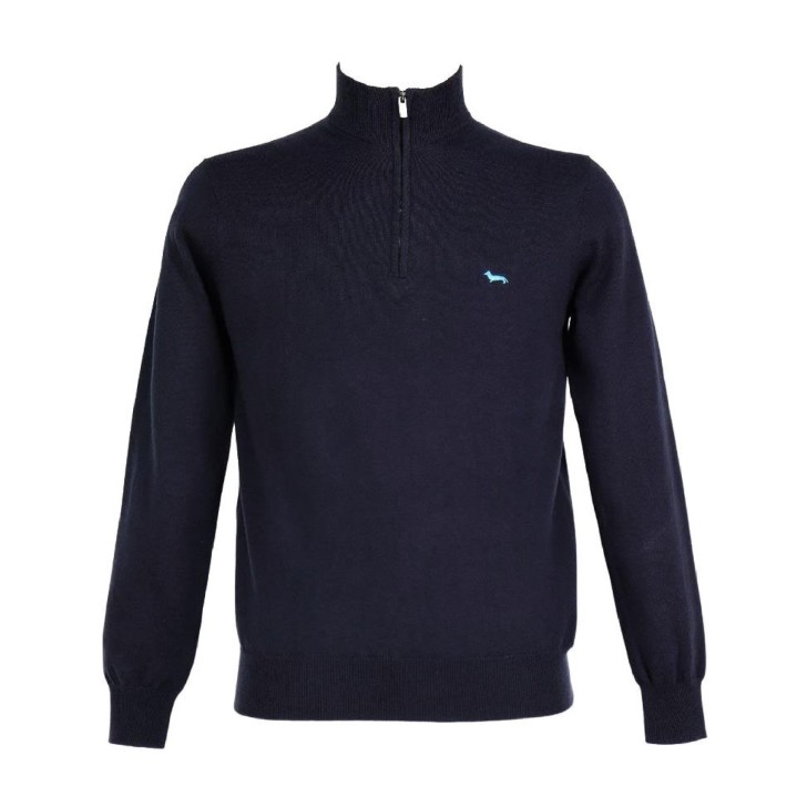Harmont&Blaine Maglioncino blu da uomo con logo ricamato 