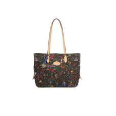 Piero Guidi Borsa a spalla in pelle con stampa Magic Circus marrone L101T403895