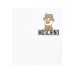 Moschino T-shirt in cotone bianca a manica corta con logo lettering e Teddy