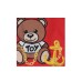 Moschino costume intero rosso con Teddy Bear e logo lettering