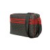 Pollini Borsa a spalla Messenger Nera con stampa Heritage e inserti rossi
