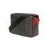 Pollini Borsa a spalla Messenger Nera con stampa Heritage e inserti rossi