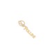 Pollini Portachiavi Charm in galvanica oro chiaro con logo Lettering in strass giallo con anello e moschettone