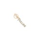 Pollini Portachiavi Charm in galvanica oro chiaro con logo Lettering in strass azzurro con anello e moschettone