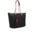 Pollini Borsa a spalla Nera con stampa Heritage manici intercambiabili e inserti Rossi