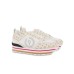 Pollini Sneakers Bianca in pelle di vitello con dettagli in crosta e PVC Heritage Avorio