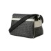 Pollini Borsa a spalla Messenger large Nera con Stampa Heritage e inserti Avorio