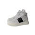 Philipp Plein Sneakers in pelle Bianca LIMITED EDITION con inserto laterale nero con logo in metallo applicato