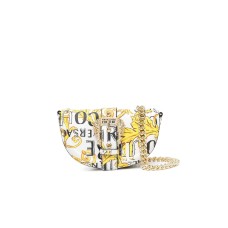 Versace Jeans Couture Borsa a Tracolla da Donna Bianca con stampa Baroque all over, maxi fibbia logata